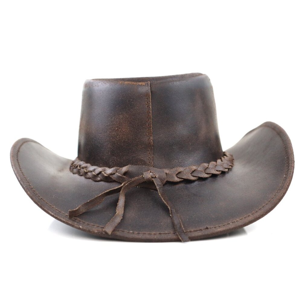 Stellman Leather Outback Hat Cowboy Western Rugged Rodeo Style Warwic Unisex NEW